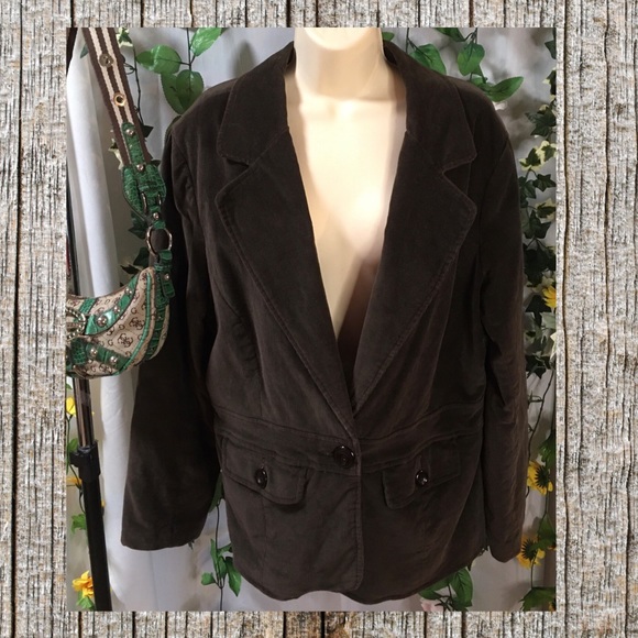 70’s brown corduroy blazer/jacket Single button up - Picture 12 of 12